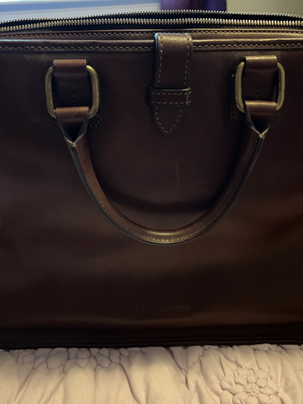 Dooney & Bourke Dark Brown Leather Laptop Bag